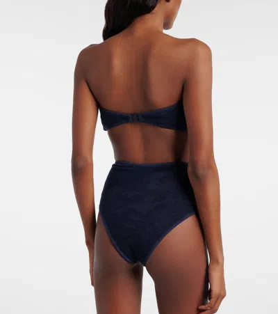 Johanna Ortiz Terry Navy Susurro Del Agua Bikini Bottoms Navy In Blue