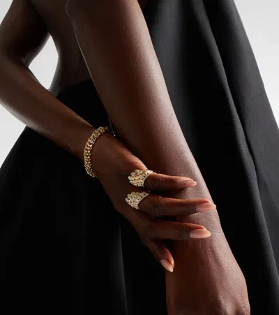 Rainbow K Blossom 14kt Gold Ring With Diamonds In Gold