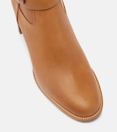 Christian Louboutin Dianouchette 70 Leather Ankle Boots In Brown