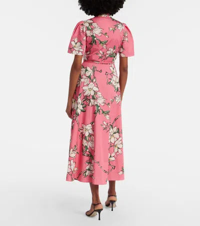Leo Lin Bianca Floral Cotton Shirt Dress In Pink