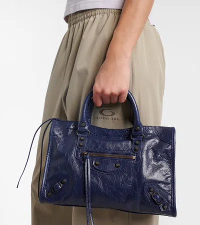 Balenciaga Le City Small Leather Tote Bag In Orange