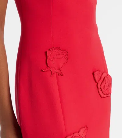 Leo Lin Emily Floral-appliqué Midi Dress In Red
