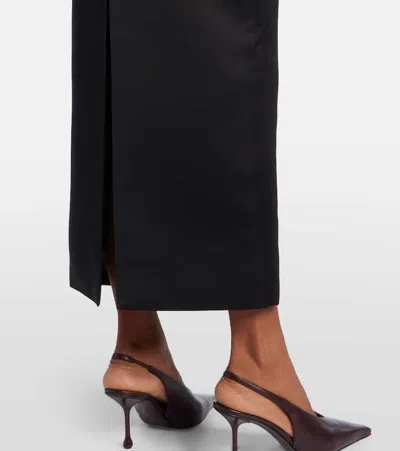 Leo Lin Rayna Floral-appliqué Midi Dress In Black