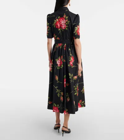 Dolce & Gabbana Belted Gathered Floral-print Cotton-poplin Midi Dress In Multi