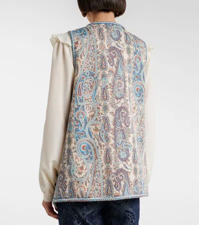 Etro Floral Paisley-motif Jacquard Waistcoat In Neutral