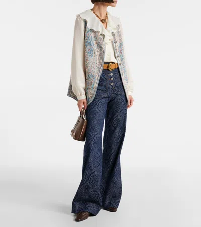 Etro Floral Paisley-motif Jacquard Waistcoat In Neutral