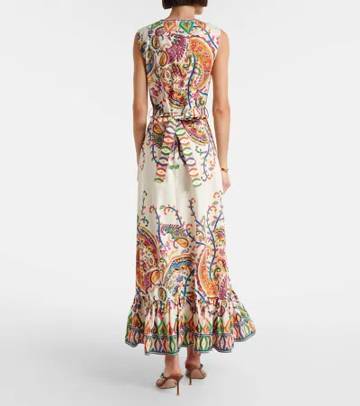 Etro Floral Paisley-print Cotton Maxi Dress In Multi