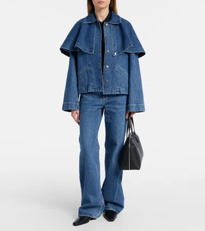 Frame Womens Figure The Cape Boxy-fit Denim Jacket In Blue