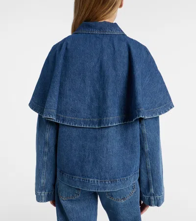 Frame Womens Figure The Cape Boxy-fit Denim Jacket In Blue
