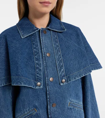 Frame Womens Figure The Cape Boxy-fit Denim Jacket In Blue