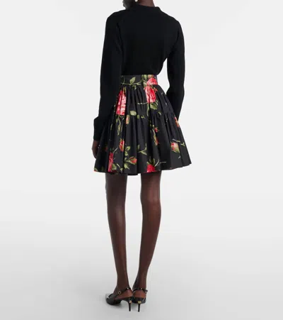 Dolce & Gabbana Black Mini Skirt With Floral Print Dolce E Gabbana