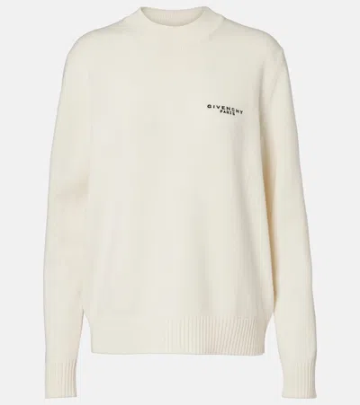 Givenchy Logo Wool And Cashmere Sweater In White