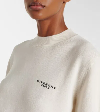 Givenchy Logo Wool And Cashmere Sweater In White