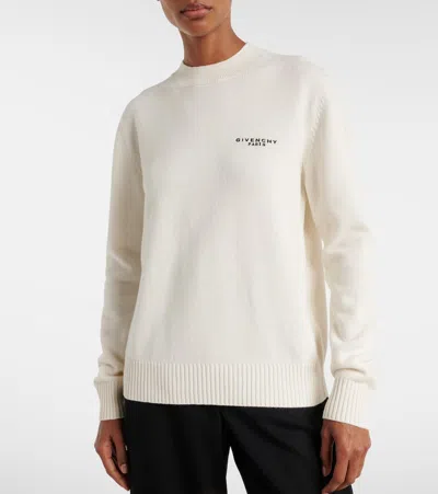 Givenchy Logo Wool And Cashmere Sweater In White