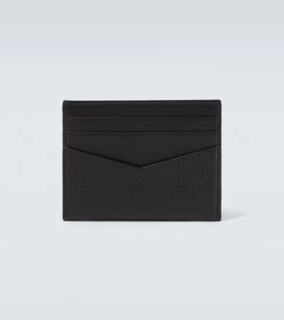 Givenchy Black Card Holder With V Detail And Logo Lettering On The Front In Leather Man In Black