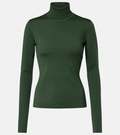 Gabriela Hearst May Wool, Cashmere, And Silk Turtleneck Top In Green