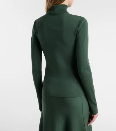 Gabriela Hearst May Wool, Cashmere, And Silk Turtleneck Top In Green