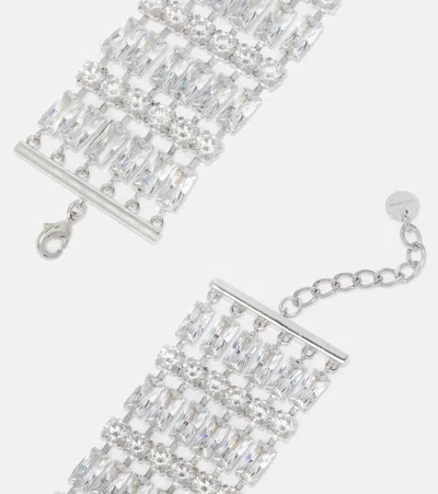 Self-portrait Crystal-embellished Bracelet In Metallic