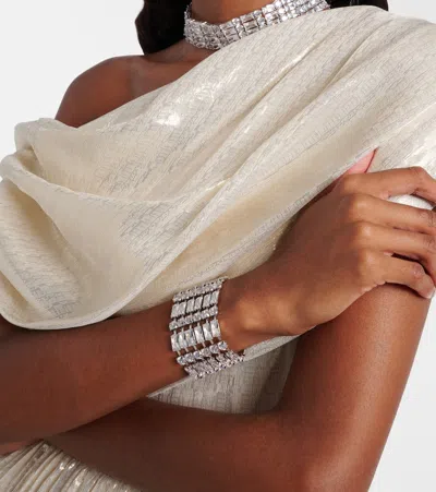 Self-portrait Crystal-embellished Bracelet In Metallic