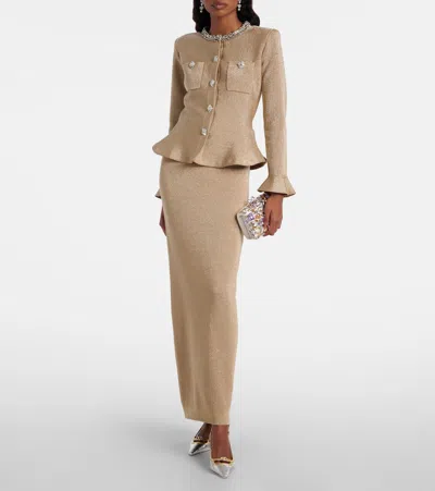 Self-portrait Crystal-embellished Box Clutch In Blue