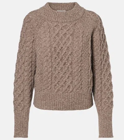 Emilia Wickstead Emory Cable-knit Wool Sweater In Brown