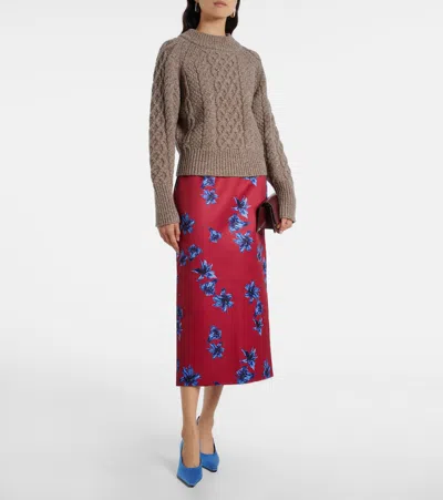 Emilia Wickstead Emory Cable-knit Wool Sweater In Brown