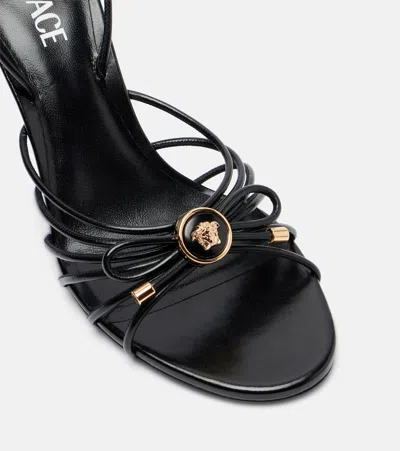 Versace Nappa Leather Sandals Strappy Design Ankle Strap In Multi