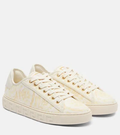Versace Barocco Jacquard Greca Low Top Sneaker In White
