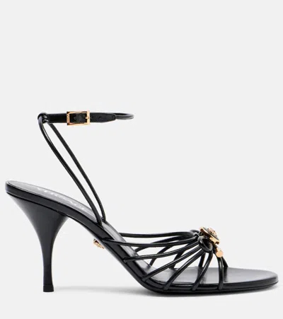 Versace Nappa Leather Sandals Strappy Design Ankle Strap In Multi
