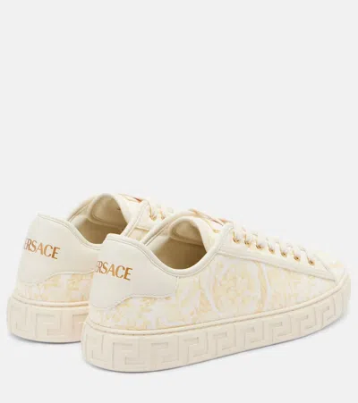 Versace Barocco Jacquard Greca Low Top Sneaker In White