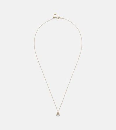 Persée Alphabet A 18kt Gold Necklace With Diamonds In Neutral