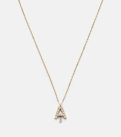Persée Alphabet A 18kt Gold Necklace With Diamonds In Neutral