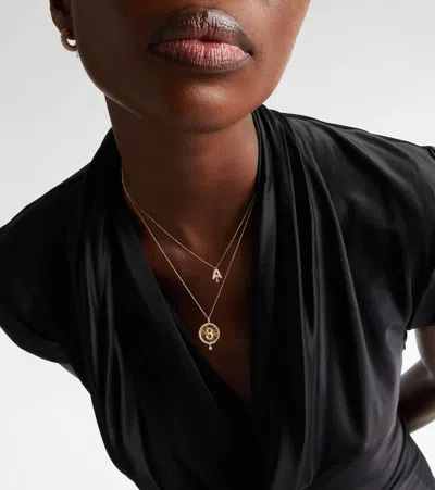 Persée Alphabet A 18kt Gold Necklace With Diamonds In Neutral