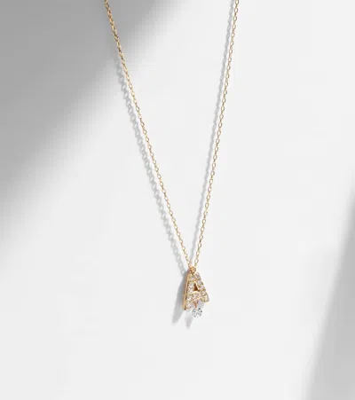 Persée Alphabet A 18kt Gold Necklace With Diamonds In Neutral
