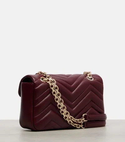Gucci Gg Marmont Small Leather Shoulder Bag In Burgundy