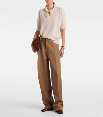 Jardin Des Orangers Bow-detail Wool And Cashmere Sweater In Neutral