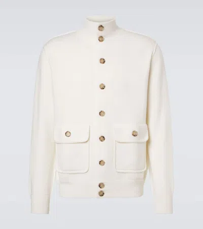 Allude Wool And Cashmere Jacket In Neutral