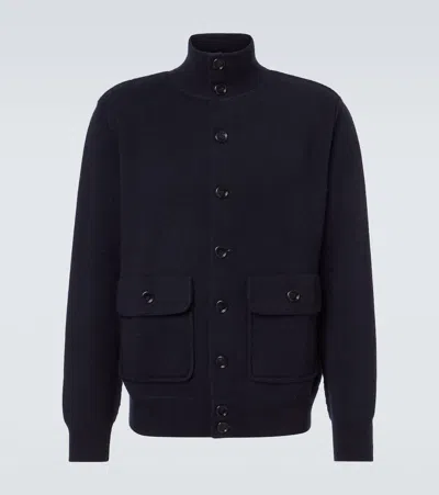 Allude Wool And Cashmere Jacket In Blue