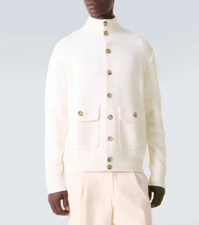 Allude Wool And Cashmere Jacket In Neutral