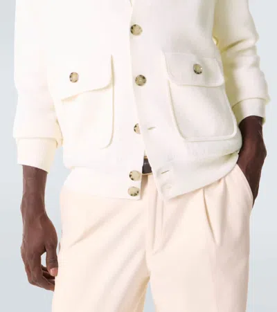 Allude Wool And Cashmere Jacket In Neutral