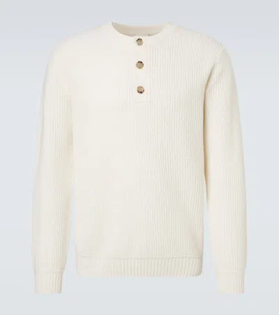 Allude Waffle-knit Wool And Cashmere Sweater In Neutral