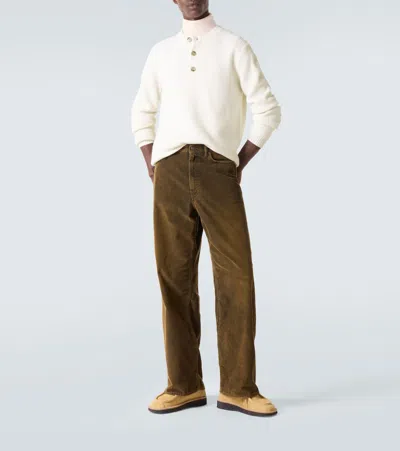 Allude Waffle-knit Wool And Cashmere Sweater In Neutral