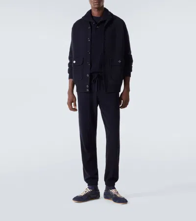 Allude Wool And Cashmere Turtleneck Sweater In Blue