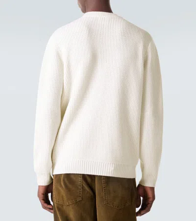 Allude Waffle-knit Wool And Cashmere Sweater In Neutral