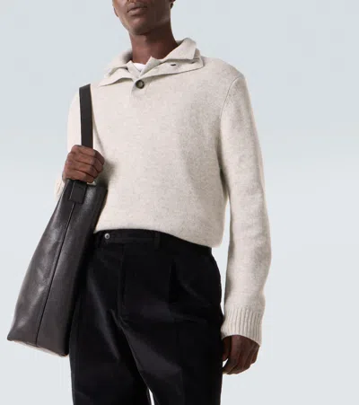 Allude Wool And Cashmere Turtleneck Sweater In Neutral