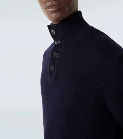 Allude Wool And Cashmere Turtleneck Sweater In Blue