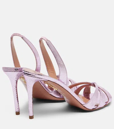 Aquazzura Tati 85 Snake-effect Slingback Sandals In Multi