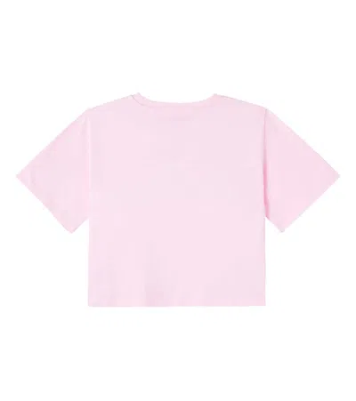 Stella Mccartney Logo Cotton Jersey T-shirt In Pink