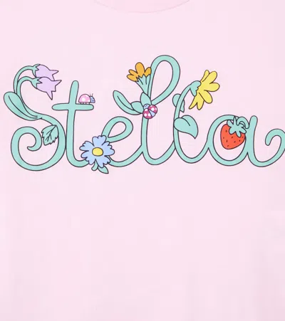 Stella Mccartney Logo Cotton Jersey T-shirt In Pink