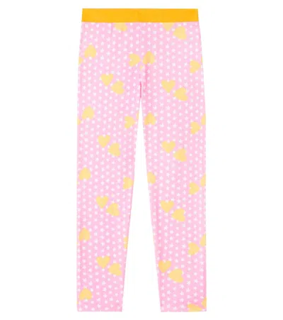 Stella Mccartney Printed Cotton-blend Leggings In Pink